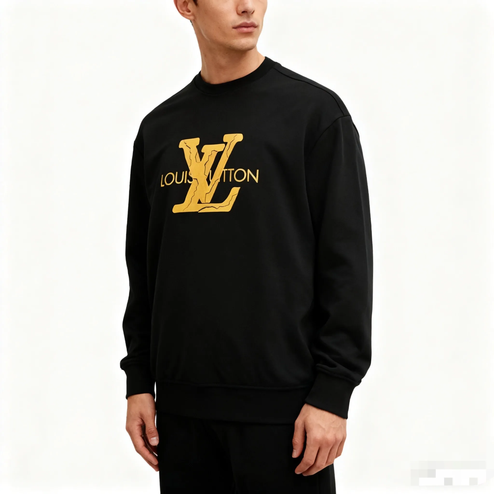 Louis Vuitton/Louis Vuitton 25Fw three-dimensional logo print crew neck sweatshirt